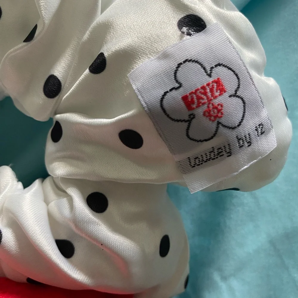 Charming Polka Dot Flower Mickey Mouse Hair Scrunchie